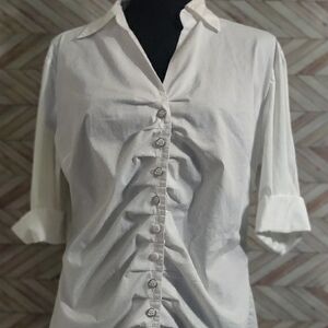 Elegant White Button-Up Women's Top